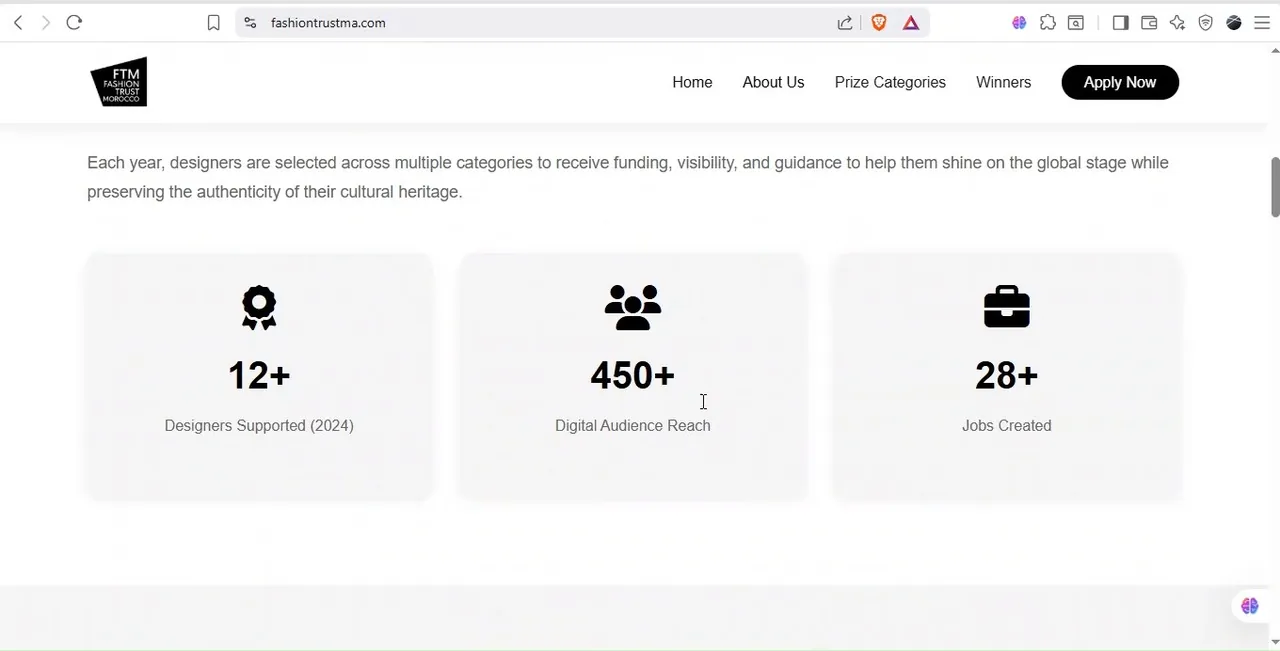 Fashion Trust Morocco — impact figures section